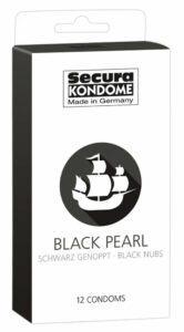 Secura Black Pearl - gyöngyös fekete óvszerek (12db) Secura