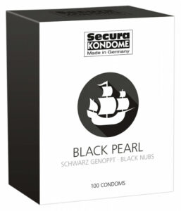 Secura Black Pearl - gyöngyös fekete óvszerek (100db) Secura