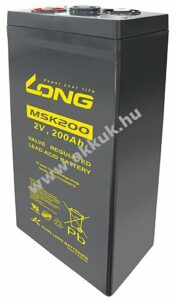 Ólom akku Long (Kung Long) típus MSK200 2V 62Ah csatlakozó: M8