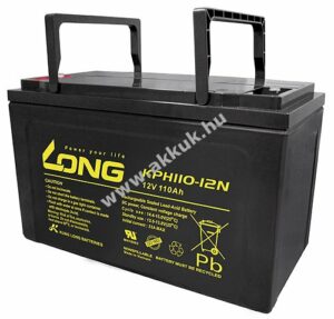 Ólom akku Long (Kung Long) típus KPH110-12N 10-12 év élettartam 12V 110Ah csatlakozó: M6
