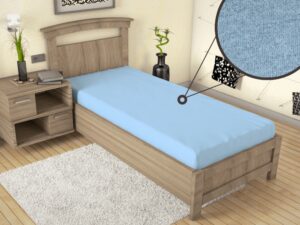 Jersey lepedő ECONOMY (90x200 cm) - világoskék