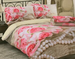 3D ágyneműhuzat 2x140x200 + 2x90x70 - Pearl rose