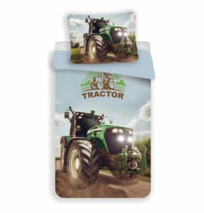 3D ágyneműhuzat 140x200 + 70x90 - Traktor Green