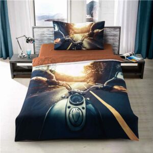 3D ágyneműhuzat - Motorozás - Ložní povlečení 140x200 cm + 90x70 cm