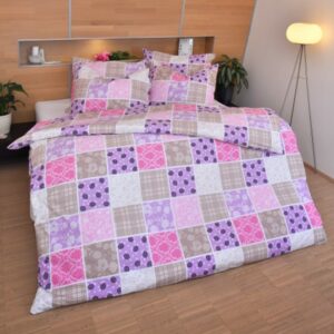 Pamut ágyneműhuzat patchwork rózsaszín (LS237) - Ložní povlečení 140x200 + 90x70 - (LS237) Stanex