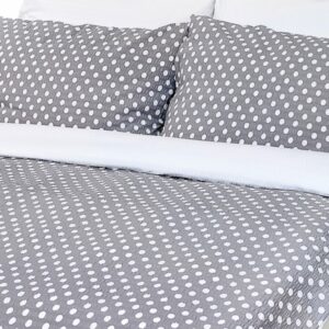 Krepp ágyneműhuzat pontok szürke (LS146) - Ložní povlečení 140x200 + 90x70 - (LS146) Stanex