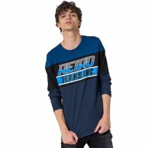 Retro hosszú ujjú póló DOMINIK LONG TEE BLACK