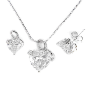 Exclusive Swarovski kristályos szett szív alakú kővel