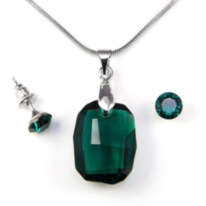 Aura zöld Swarovski® kristályos ékszerszett - Graphic 19 mm