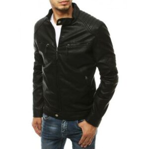 Férfi bőrdzseki fekete tx3453