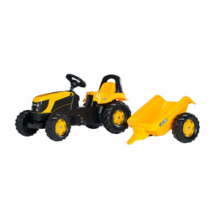 Rolly Kid JCB pedálos traktor utánfutóval