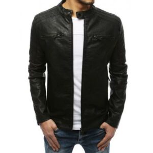 Férfi kabát fekete férfi műbőr TX3208