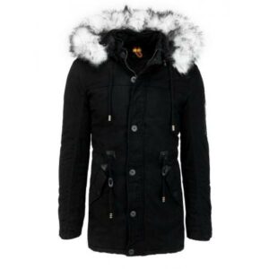Férfi dzseki kapucnival téli fekete tx3540