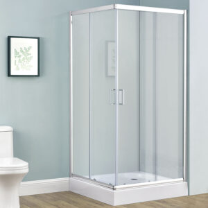 Zuhanykabin Braga 70 x 90 cm alumínium- üveg saroknyitással és tolóajtókkal