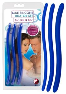 DILATOR - kék szilikon húgycsőtágító dildó szett (3db)