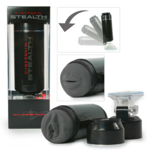 Stealth Stroker Double - vagina és száj maszturbátor (fekete)