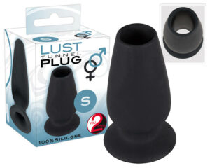 Lust Tunnel S - üreges kis análtágító dildó (fekete)