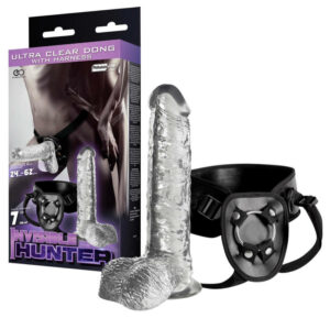 Invisible Hunter 7 - felcsatolható dildó (áttetsző)