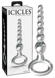 Icicles No. 67 - gömbös üvegdildó fogógyűrűvel (áttetsző)