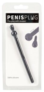 DILATOR - üreges szilikon húgycső dildó - fekete (7mm)