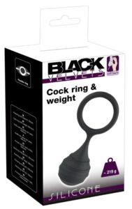 Black velvet - péniszgyűrű súllyal (219g) - fekete