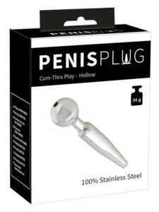 Penisplug Cum-Thru Play - üreges acél húgycsőtágító kúp (0
