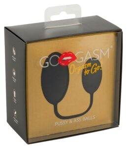 GoGasm Pussy & Ass - anál és hüvelyi gésagolyó duó (fekete)