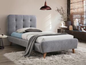 Kárpitozott ágy TIFFANY 90 x 200 cm szürke/tölgy