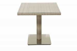 Kerti rattan asztal GINA 80x80 cm-es (szürke-bézs) DEOKORK