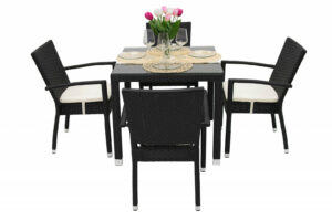 Garden rattan szerelvény NAPOLI I 1 + 4 (fekete) DEOKORK