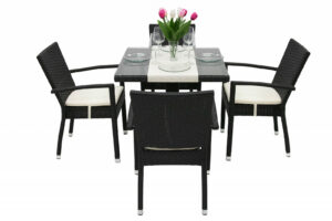 Garden rattan szerelvény GINA 1 + 4 (fekete) DEOKORK