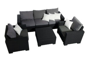 Kerti rattan meghatározott CALIFORNIA antracit 5 fő (FREE PILLOWS ZAD) DEO1
