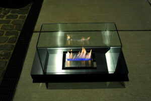 BIO kandalló szabadon sugár kialakítása Köln (UNI FLAME 544A) Radius design cologne
