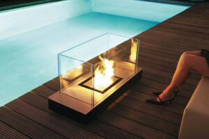 BIO kandalló szabadon sugár kialakítása Köln (UNI FLAME 3L 544G) Radius design cologne