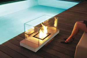 BIO kandalló szabadon sugár kialakítása Köln (UNI FLAME 544I) Radius design cologne