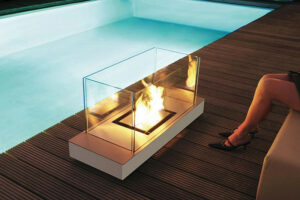 BIO kandalló szabadon sugár kialakítása Köln (UNI FLAME 3L 544N) Radius design cologne