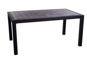 Kerti asztal mesterséges rattan MANHATTAN 161 x 95 cm-es (antracit) DEO1