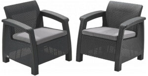Kerti rattan szett CORFU DUO (antracit) DEO1