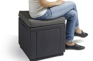 Rattan kerti szék CUBE (antracit) FREE párnák DEO1