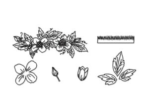 Patchwork kiszúró Clematis & Leaves (Klematis és levelek) - Patchwork Cutters Patchwork Cutters
