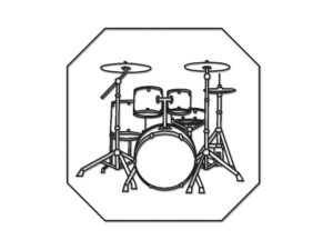 Patchwork kiszúró Drum Kit Plaque (Dobokkal ellátott plakk - dob) - Patchwork Cutters Patchwork Cutters