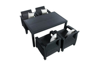 Kerti rattan meghatározott CORFU LOUNGE SET II. 1 + 4 antracit DEO1