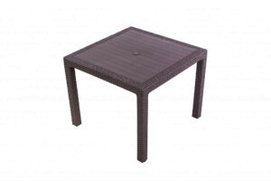 Kerti asztal mesterséges rattan MANHATTAN 95x95 cm-es (barna) DEO1