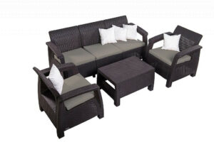 Kerti rattan meghatározott CORFU MAX LOUNGE Brown DEO1