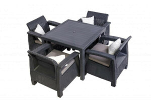 Kerti rattan meghatározott CORFU MINI 1 + 4 antracit DEO1
