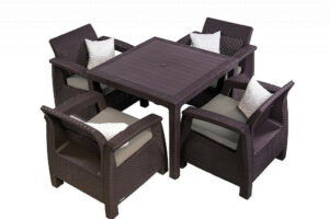 Kerti rattan meghatározott CORFU MINI 1 + 2 Brown DEO1