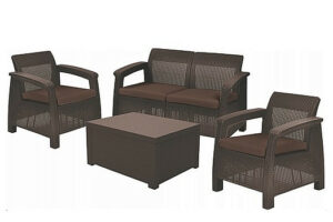 Kerti rattan meghatározott CORFU BOX Brown DEO1