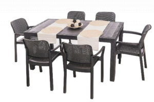 Garden rattan szerelvény KARA 1 + 6 (antracit) DEO1