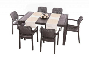 Garden rattan szerelvény KARA 1 + 6 (barna) DEO1