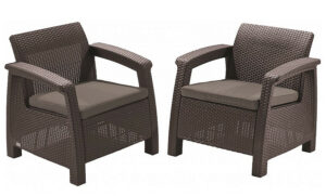 Garden rattan szerelvény CORFU DUO (barna) DEO1